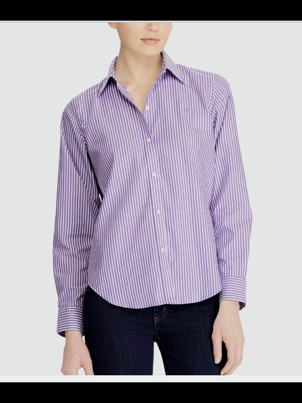 Ralph Lauren Classic Purple Stripe Button-Down Shirt